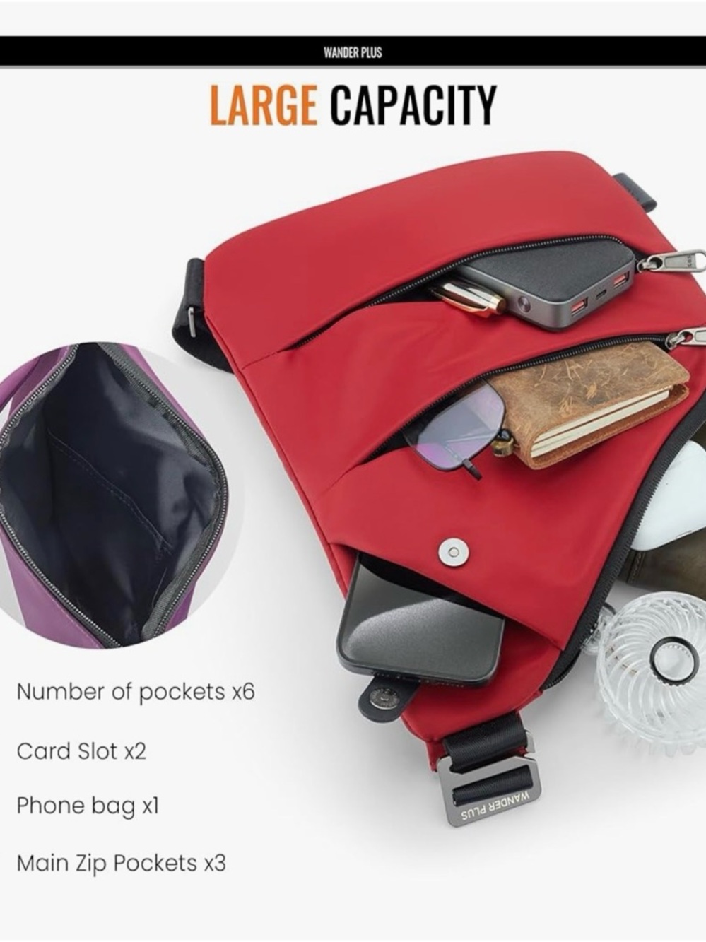 WANDER PLUS® Anti Theft Crossbody Bag - Picture 8 of 11